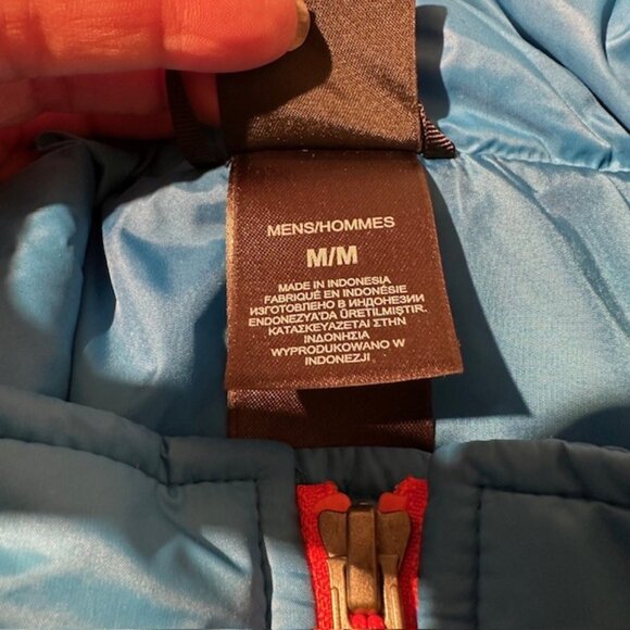 The North Face Quilted Vest Men's Medium Turquoise & Orange Like New Lightweight - Picture 6 of 11